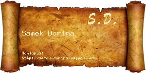 Samek Dorina névjegykártya